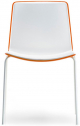 Стул пластиковый PEDRALI Tweet металл, стеклопластик хромированный, белый, оранжевый Фото 1