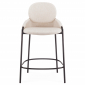 Стул полубарный с обивкой Tagliamento Lok сталь, букле черный, бежевый Фото 4
