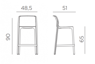 Стул пластиковый полубарный Nardi Net Stool Mini стеклопластик тортора Фото 2