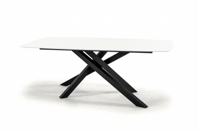 Стол ламинированный обеденный Grattoni Milo сталь, компакт-ламинат HPL черный, белый Фото 5