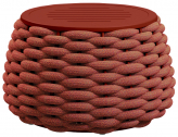 Пуф-столик плетеный с подушкой Tagliamento Pouf алюминий, роуп, акрил терракотовый, светло-бежевый Фото 1