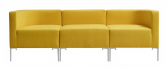 Диван модульный угловой Профдиван Хаб дерево, металл, кожа желтый Фото 4