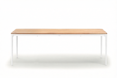 Стол обеденный деревянный Grattoni Bahamas алюминий, тик белый, натуральный Фото 5