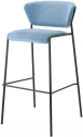 Стул полубарный с обивкой Scab Design Lisa сталь, дерево, вельвет антрацит, голубой Фото 1