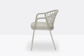 Кресло плетеное с подушкой PEDRALI Panarea сталь, роуп, ткань бежевый, песочный Фото 6