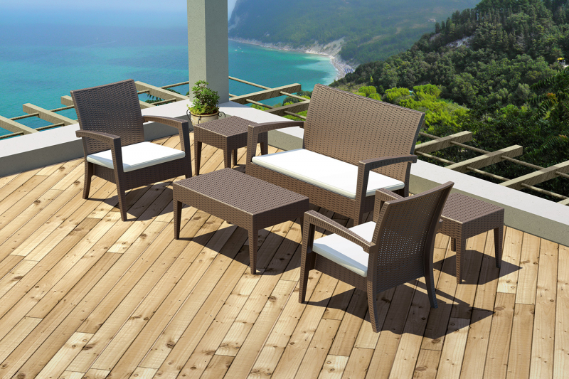 Столик пластиковый плетеный журнальный Miami Lounge Table
