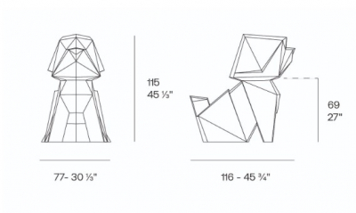 Фигура дизайнерская пластиковая Vondom Origami Inu Basic полиэтилен Фото 2