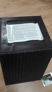 Кашпо пластиковое Keter Rattan Planter S пластик с имитацией плетения антрацит Фото 5