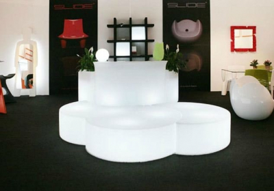 Пуф пластиковый светящийся SLIDE Mone Lighting IN полиэтилен белый Фото 8