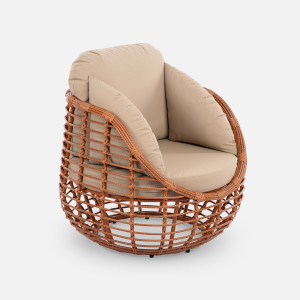 Комплект плетеной мебели ReeHouse Lotus алюминий, искусственный ротанг, олефин, стекло африканский закат, капучино, бронза Фото 14