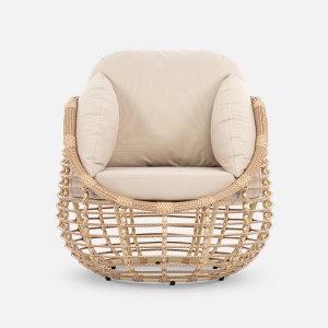 Комплект плетеной мебели ReeHouse Lotus алюминий, искусственный ротанг, олефин, стекло индийское дерево, бежевый, бронза Фото 25