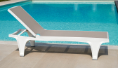 Шезлонг-лежак пластиковый Scab Design Tahiti технополимер, текстилен белый, тортора Фото 7