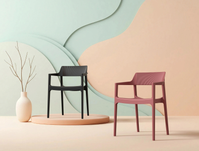 Кресло пластиковое Siesta Contract Tulum стеклопластик, полипропилен марсала Фото 6