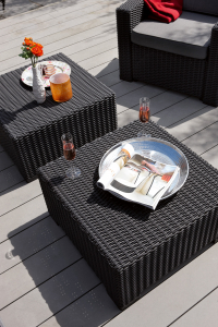 Комплект пластиковой мебели Keter California 3 seater set пластик с имитацией плетения графит, серый Фото 7