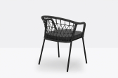 Кресло плетеное с подушкой PEDRALI Panarea сталь, роуп, ткань черный, антрацит Фото 6