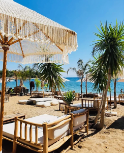 Зонт профессиональный Ø2.5 м Scolaro Palladio Boho дерево ироко, полиэфирный шнур натуральный, слоновая кость Фото 10