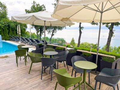Стол пластиковый складной Siesta Contract Sky Folding Table Ø60 сталь, пластик черный Фото 15