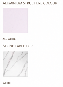 Столик каменный кофейный Grattoni Venice Stone алюминий, спеченный камень белый Фото 3