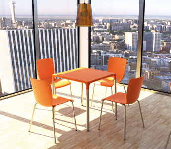 Стол пластиковый Siesta Contract Mango Alu алюминий, пластик оранжевый Фото 7