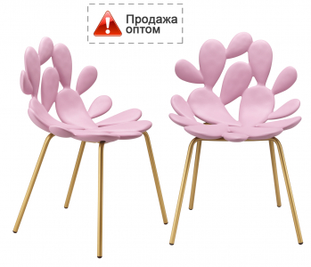 Комплект пластиковых стульев Qeeboo Filicudi Set 2 металл, полиэтилен латунь, розовый Фото 1