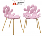 Комплект пластиковых стульев Qeeboo Filicudi Set 2 металл, полиэтилен латунь, розовый Фото 1