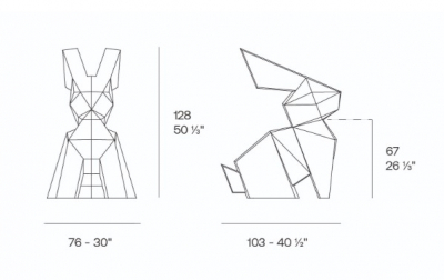 Фигура дизайнерская пластиковая Vondom Origami Usagi Basic полиэтилен Фото 2