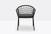 Кресло плетеное с подушкой PEDRALI Panarea сталь, роуп, ткань черный, антрацит Фото 5