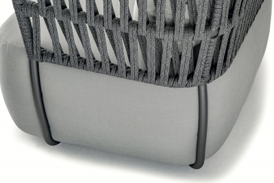 Комплект мягкой мебели Grattoni Soft алюминий, роуп, олефин черный, темно-серый, фланель Фото 7