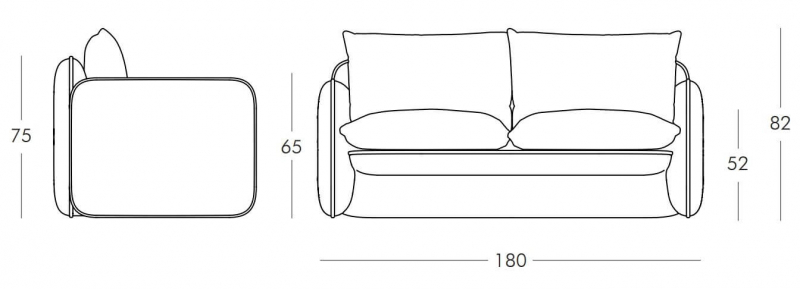 Диван пластиковый с подушками Mara Standard