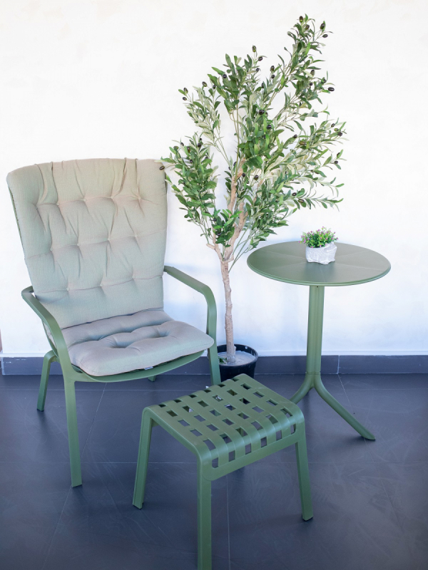 Стол пластиковый обеденный Spritz + Spritz Mini, агава, Ø605х400-765 мм