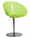 Кресло прозрачное с регулировкой высоты PEDRALI Gliss сталь, поликарбонат зеленый Фото 1