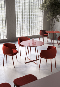 Кресло металлическое c обивкой Scab Design Koala сталь, технополимер, шерсть красный Фото 11