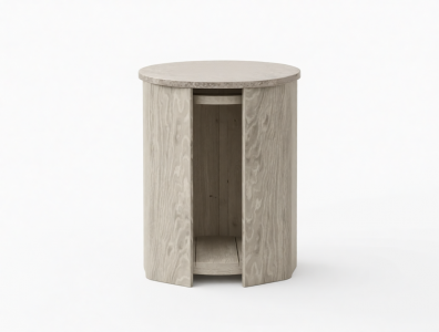 Столик кофейный деревянный SNOC Ralph Ash S тик, керамика пепельный Фото 1