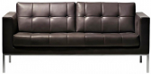 Диван прямой двухместный Профдиван Пан дерево, металл, кожа коричневый Фото 1