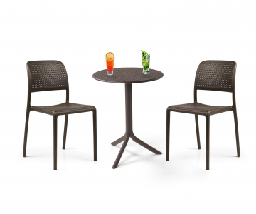 Комплект пластиковой мебели Nardi Step Bora Bistrot стеклопластик кофе Фото 1