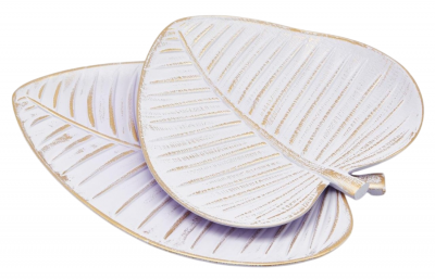 Набор из 2-х блюд Листья Мяты EDG Decor дерево лавандовый Фото 1