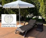 Зонт пляжный профессиональный Ø2.5 м THEUMBRELA SEMSIYE EVI Kiwi Clips алюминий, олефин белый Фото 1