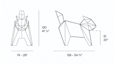 Фигура дизайнерская пластиковая Vondom Origami Neko Basic полиэтилен Фото 2