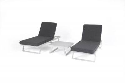 Комплект-трансформер садовой мебели 4SIS Альпы алюминий, ткань белый Фото 3