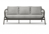 Диван трехместный с подушками SNOC Gemma алюминий, роуп, ткань Фото 3