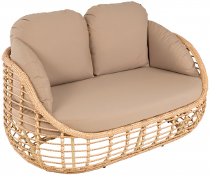 Диван двухместный плетеный с подушками-thumbs-Фото1