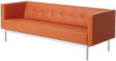 Диван прямой трехместный Профдиван Зипо дерево, металл, кожа оранжевый Фото 1