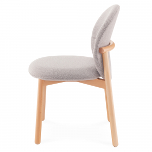 Стул деревянный с обивкой Tagliamento Meiko бук, букле натуральный, серый Фото 3