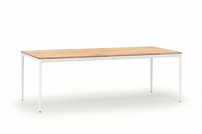 Стол обеденный деревянный Grattoni Bahamas алюминий, тик белый, натуральный Фото 4