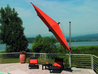 Зонт профессиональный 3х3 м Fim Rodi алюминий, акрил серебристый, красный Фото 7