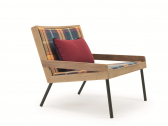 Кресло лаунж с обивкой Ethimo Allaperto Mountain Tartan ткань Ethitex, тик, металл клетка Фото 13