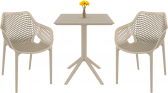 Комплект пластиковой мебели Siesta Contract Sky Folding 60 Air XL сталь, стеклопластик бежевый Фото 1