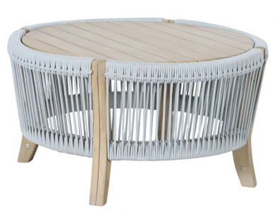 Столик деревянный кофейный Tagliamento Veneto акация, роуп, олефин светлый тик, серый Фото 19