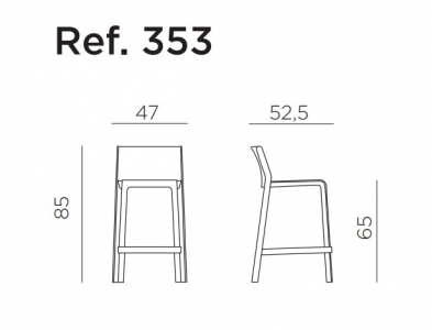 Стул пластиковый полубарный Nardi Trill Stool Mini стеклопластик кирпичный Фото 2