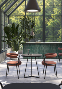 Кресло металлическое c обивкой Scab Design Koala Open сталь, технополимер, шерсть антрацит, розовый Фото 6